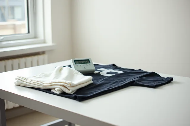 White test cloth rubbing a printed t-shirt graphic in a crocking test. Apparel print tests compared: inspection, stretch, crocking, adhesion and laundering