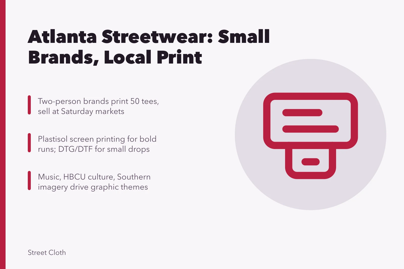 Atlanta streetwear graphic apparel card with local printing and culture themes. Atlanta streetwear brands and how the city shapes graphic apparel trends