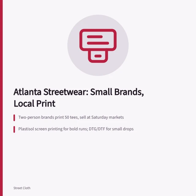 Atlanta streetwear graphic apparel card with local printing and culture themes. Atlanta streetwear brands and how the city shapes graphic apparel trends
