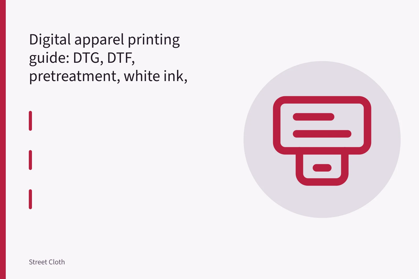 Heat press bonding a DTF transfer film onto a garment. Digital apparel printing guide: DTG, DTF, pretreatment, white ink, transfer, cure, and maintenance