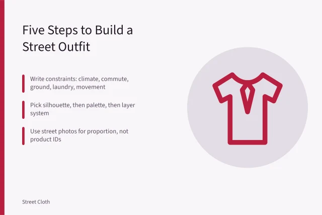 Five-step guide to turning street style into a wearable outfit. Five steps that turn street style into an actual outfit