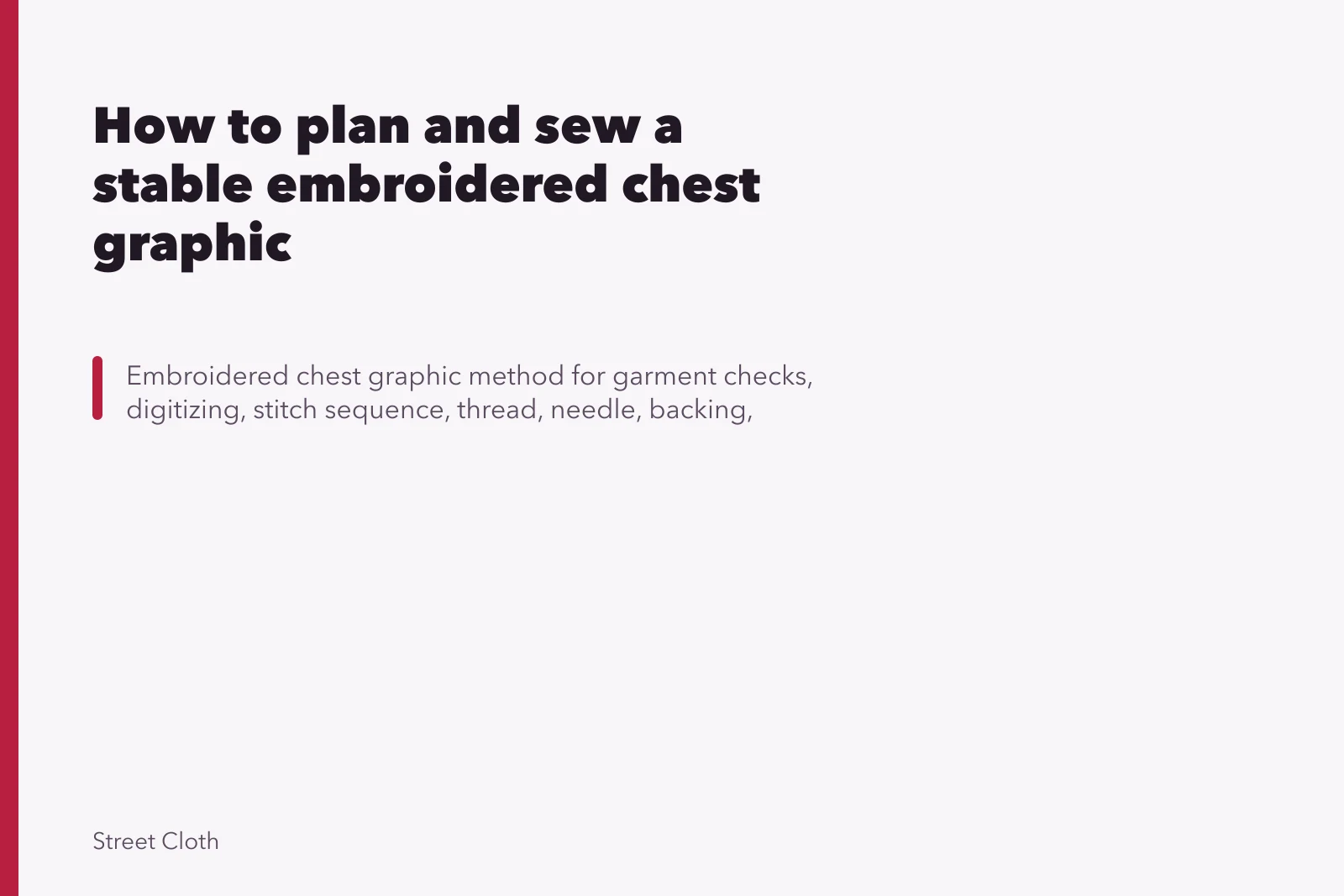 How to plan and sew a stable embroidered chest graphic. How to plan and sew a stable embroidered chest graphic