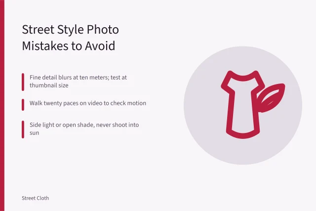 Street style outfit photographed outdoors at distance in daylight. Street style mistakes worth avoiding early
